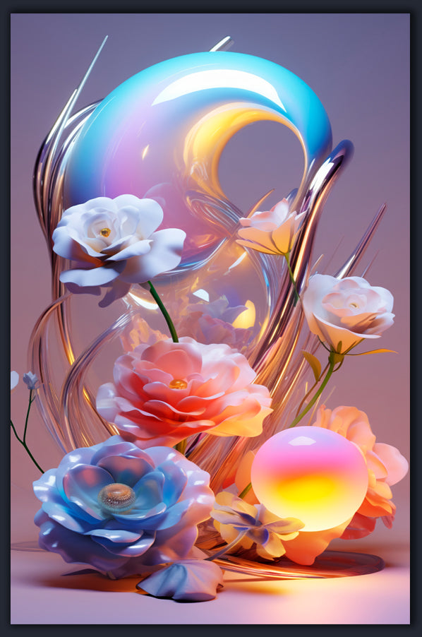 Glass Sculpture of Flowers