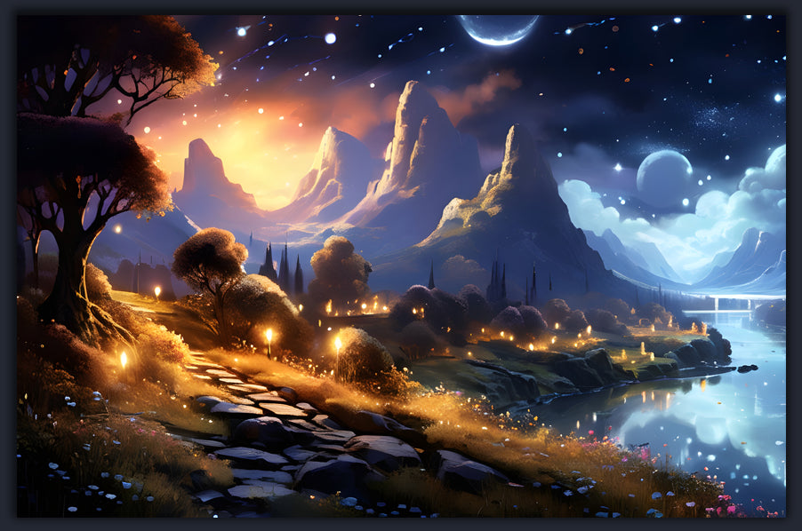 Magical Landscape and Sparkles