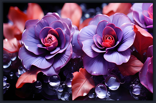 Purple Abstract Flowers