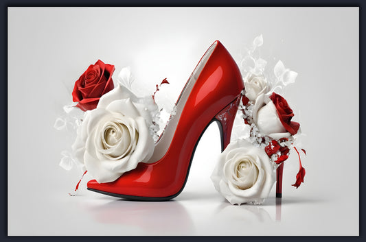 High Heel Shoe with Roses