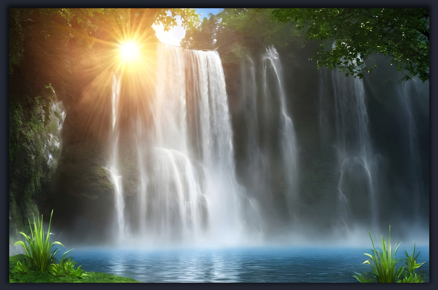 Waterfall and Sun