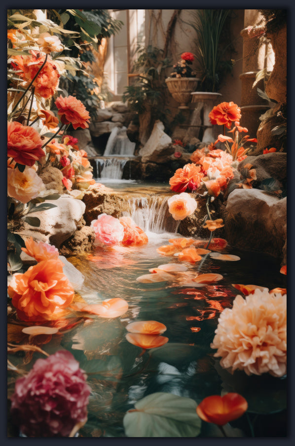 Flowers with Waterfall